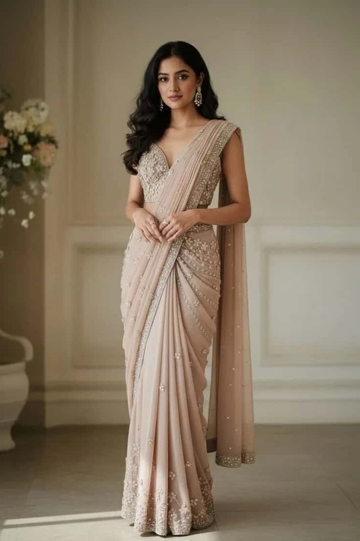 Nude Elegance Saree